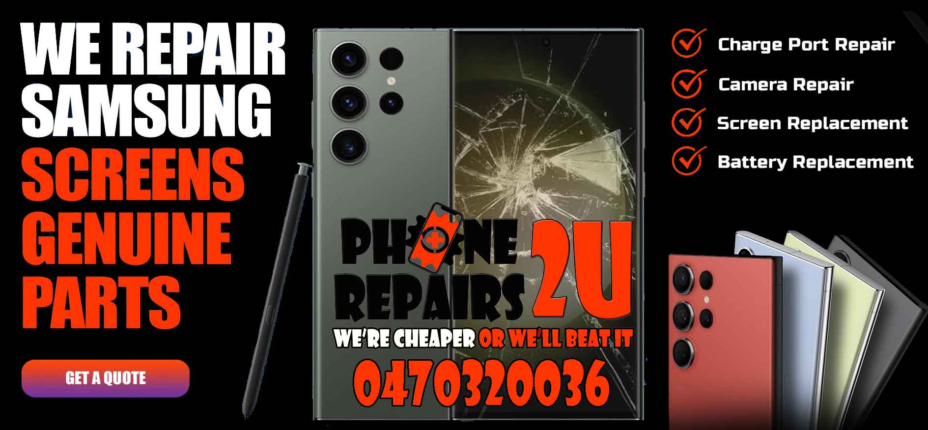 Samsung S24 Ultra (S928) Screen Replacement / Back Glass / Battery Repair & Replacement samsung screen repair google screen repair apple screen repair mobile phone repair service that come to you sydney